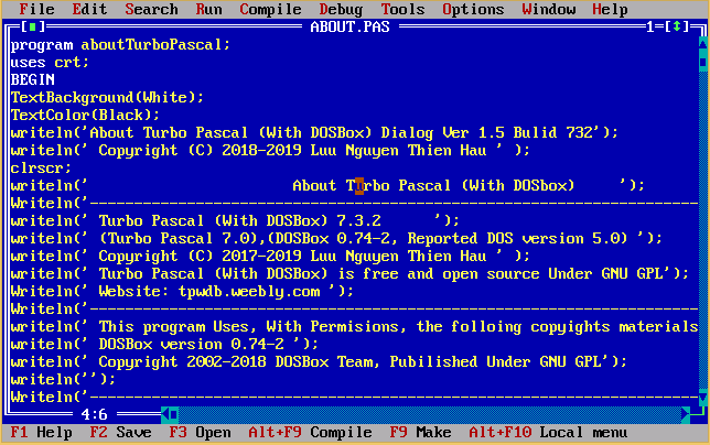 Turbo Pascal DOS Interface